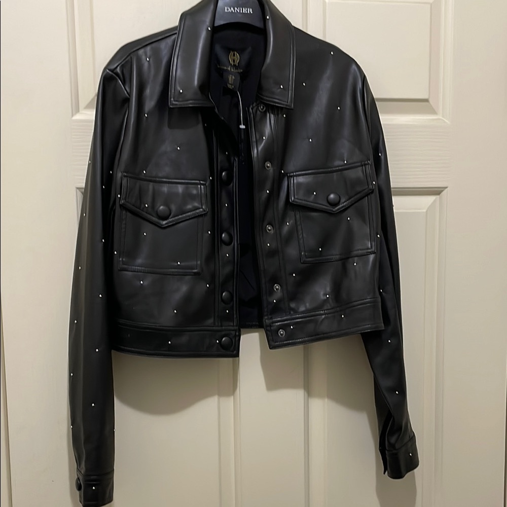 House of Harlow 1960 Black Studded Pleather Jacket
